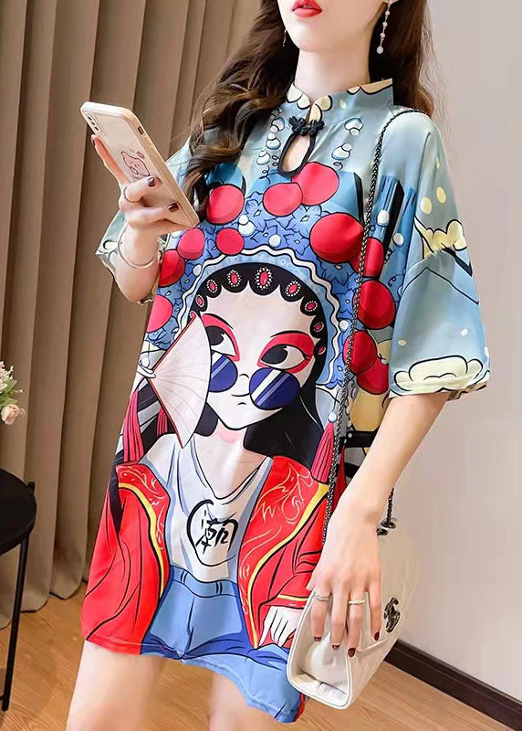 2025 New Summer Peking Opera Face Design And Slim Slim Dress - Image 2
