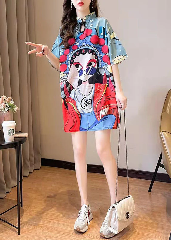 2025 New Summer Peking Opera Face Design And Slim Slim Dress - Image 4