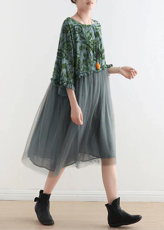 2025 purple flower Tull Maxi dresses patchwork chiffon Summer Dresses - Image 16