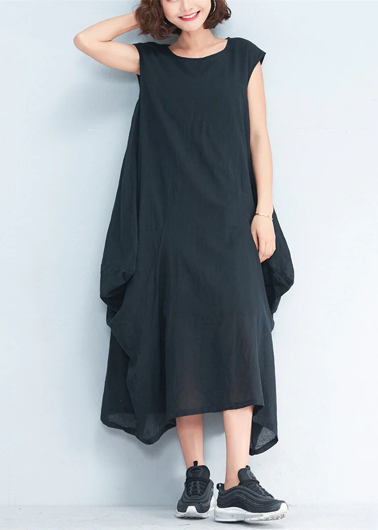 2025 Yellow polka dots natural cotton polyester dress oversize sleeveless traveling dress Elegant kaftans - Image 3