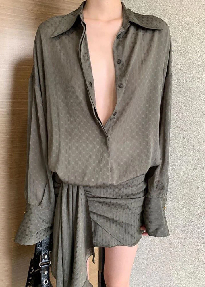 2025 Original Design Unique Shirt Wrap Hip Dress Summer - Image 2