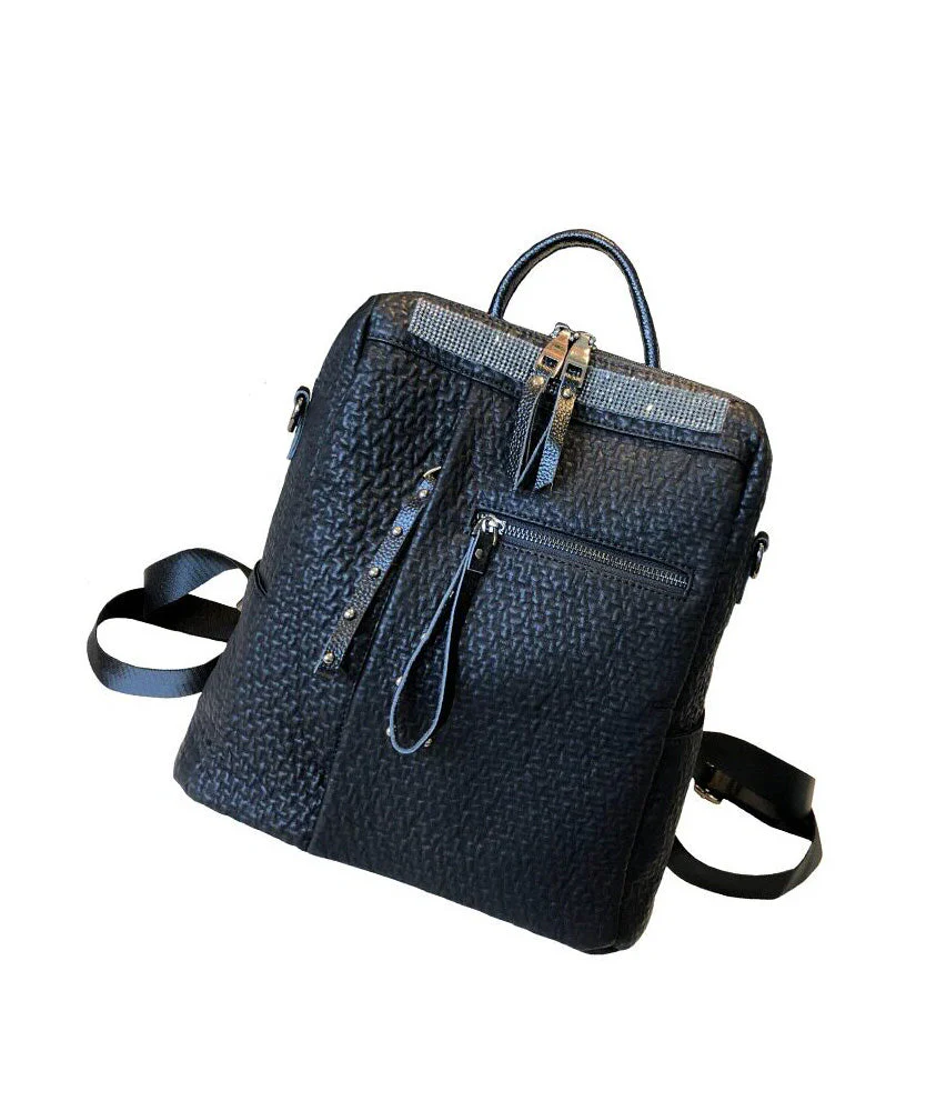 2026 New Casual Black Faux Leather Backpack - Image 5