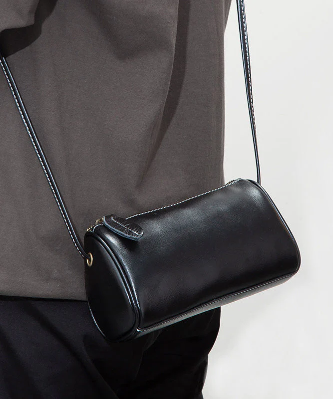 2026 New Coffee Calf Leather Round Crossbody Bag - Image 2