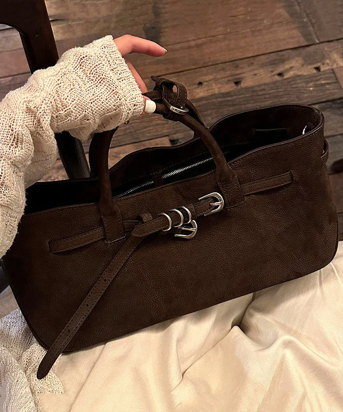 2026 New Coffee Suede Durable Tote Handbag - Image 2