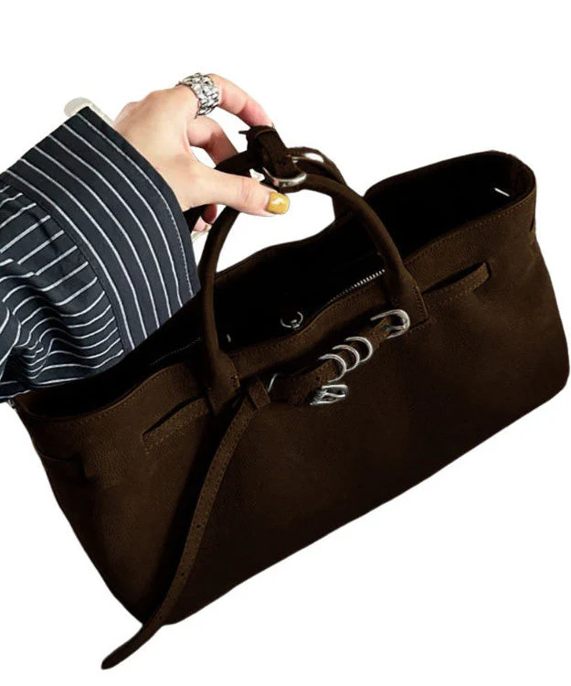 2026 New Coffee Suede Durable Tote Handbag - Image 5