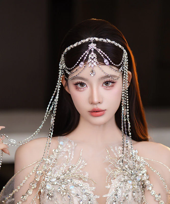 2026 New Crystal Zircon Tassel Hollow Out HairPiece - Image 2