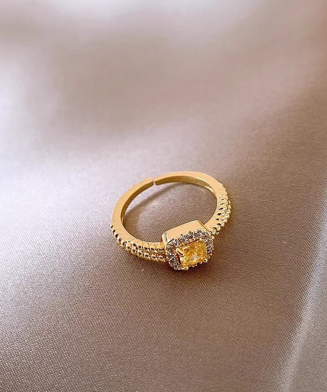 2026 New Gold Copper Alloy Zircon Rings - Image 3