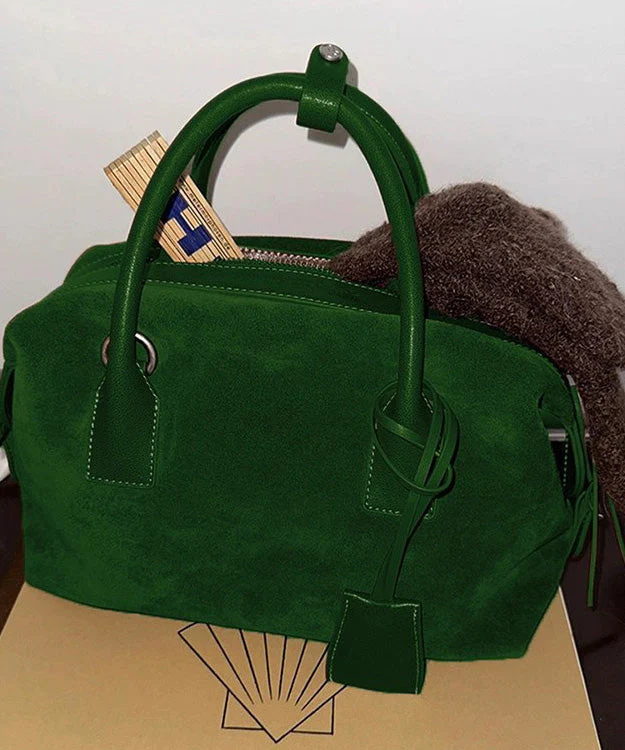 2026 New Green Large Capacity Suede Tote Bag - Image 3