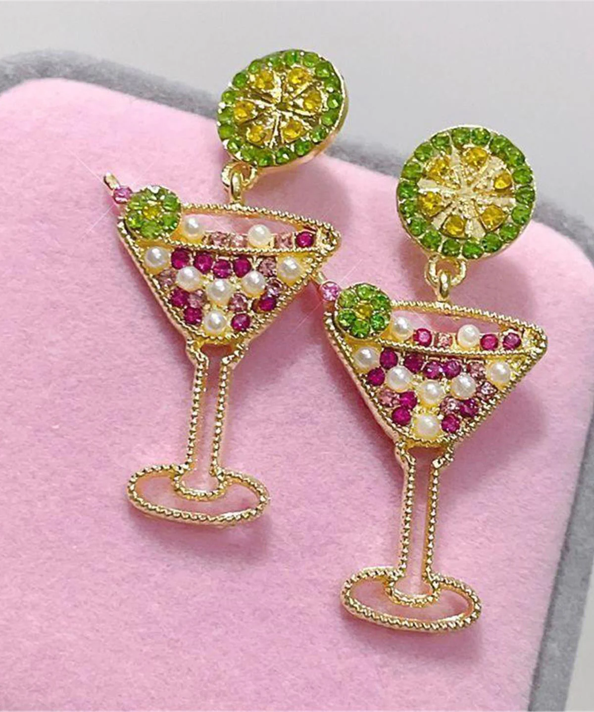 2026 New Juice Wine Glass Zircon Stud Earrings - Image 5