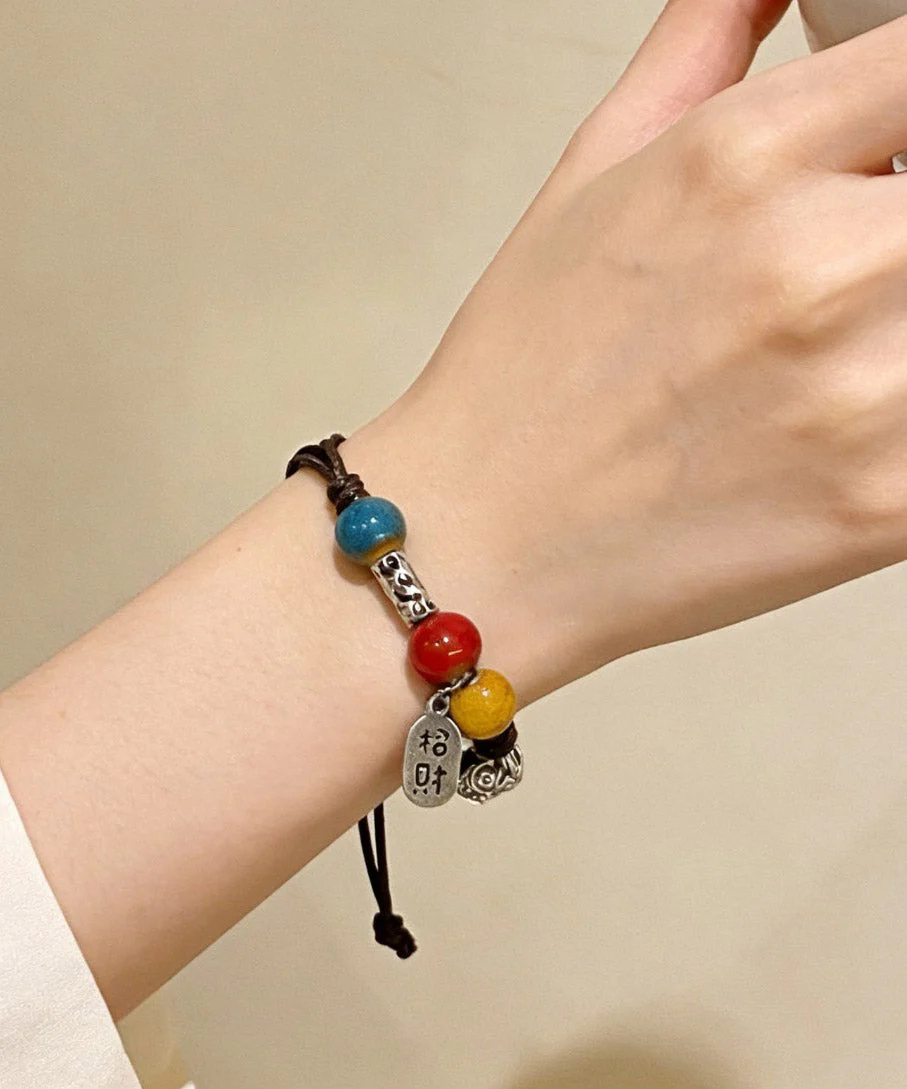 2026 New Sterling Silver Weave Ceramic Charm Bracelet - Image 3