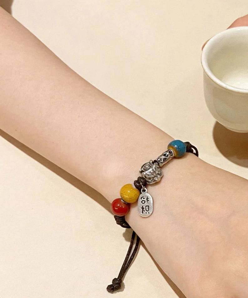 2026 New Sterling Silver Weave Ceramic Charm Bracelet - Image 4