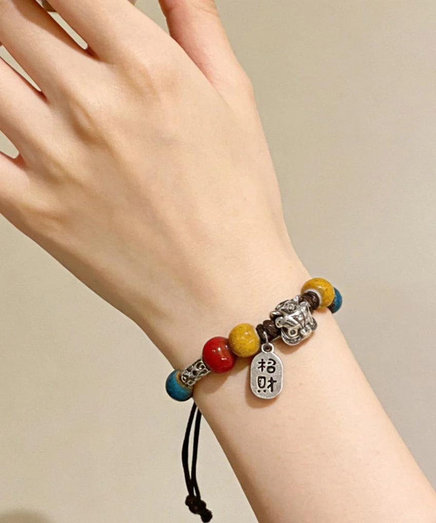 2026 New Sterling Silver Weave Ceramic Charm Bracelet - Image 5