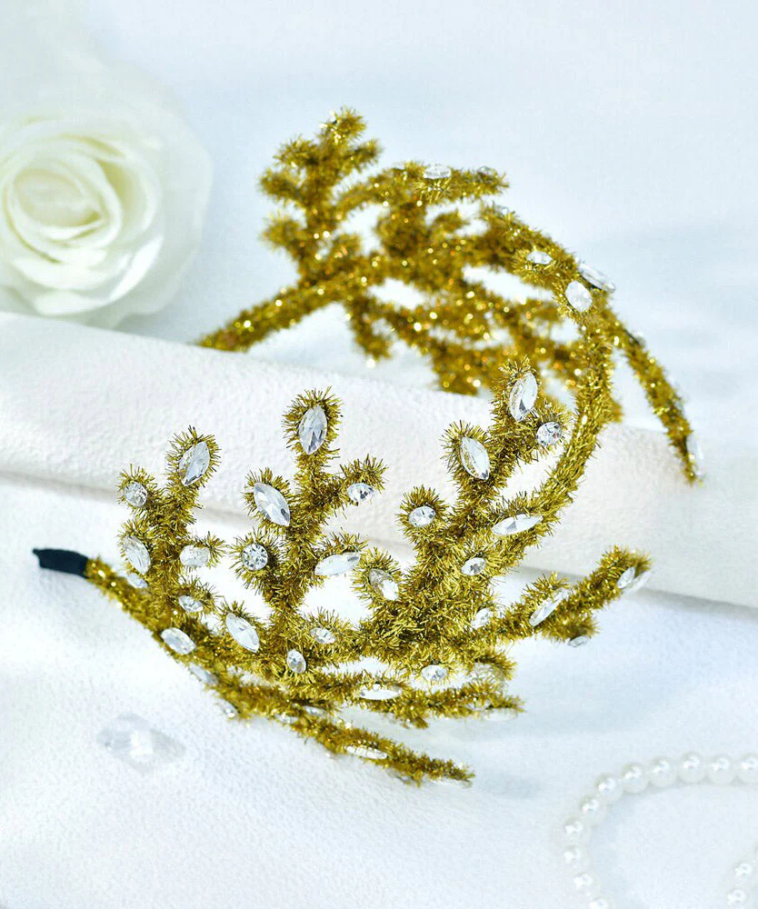 2026 New Turmeric Yellow Weave Crystal HairPiece - Image 4