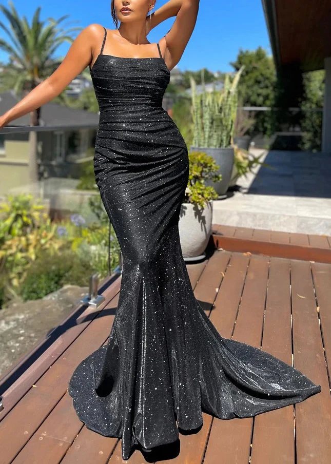 American Style Champagne Backless Spaghetti Strap Dress Sleeveless - Image 3