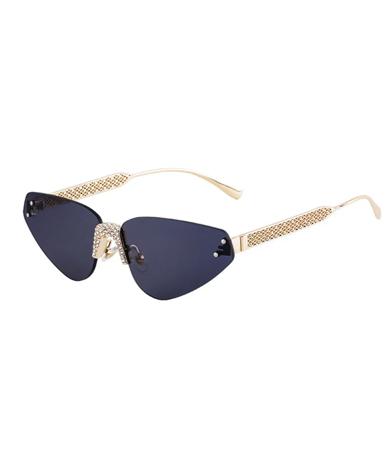 American Style Diamond Studded Frameless Sunglasses - Image 5