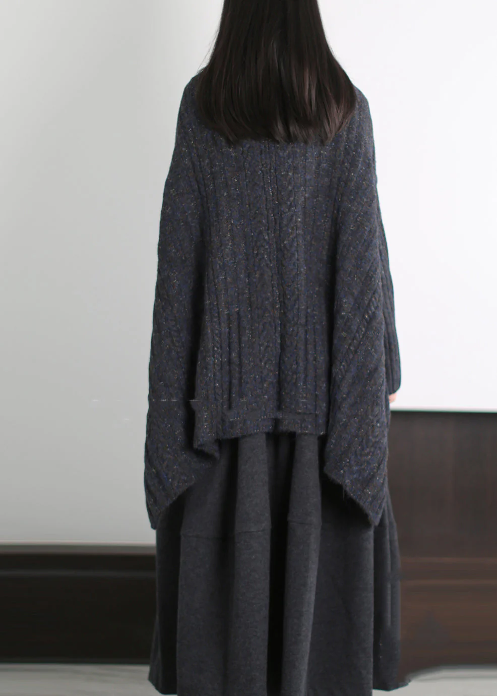 Art Black Asymmetrical Tasseled Knit Sweaters Winter - Image 4