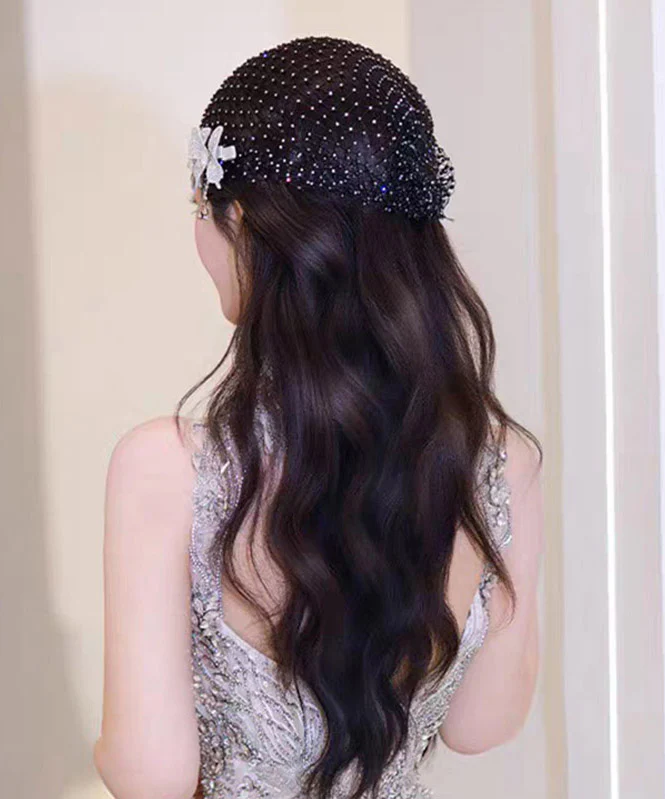 Art Black Tulle Zircon Butterfly HairPiece - Image 5