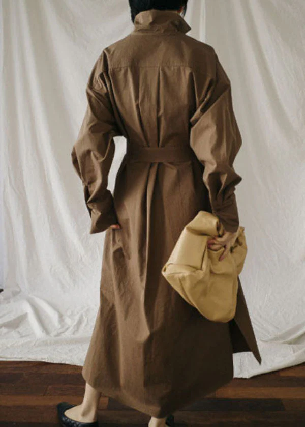 Art Chocolate Peter Pan Collar Pockets Cotton shirts Dress Spring - Image 4