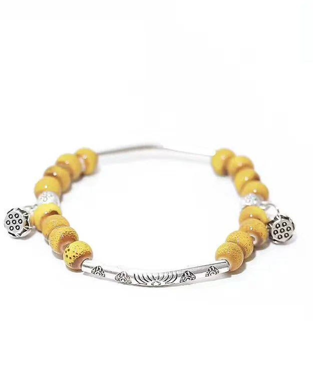 Art Cyan Ceramic Beading Patchwork Charm Bracelet - Image 5