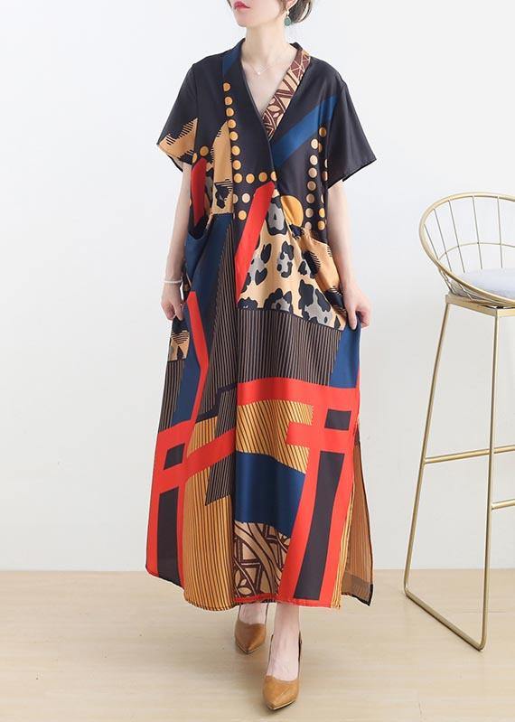 Mysterious Summer-Art Green Ankle Dress Summer Chiffon Dress - Image 2