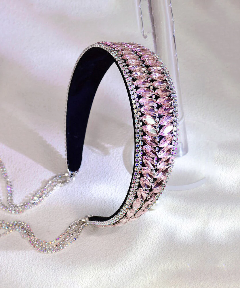 Art Pink Acrylic Crystal Zircon HairPiece - Image 5