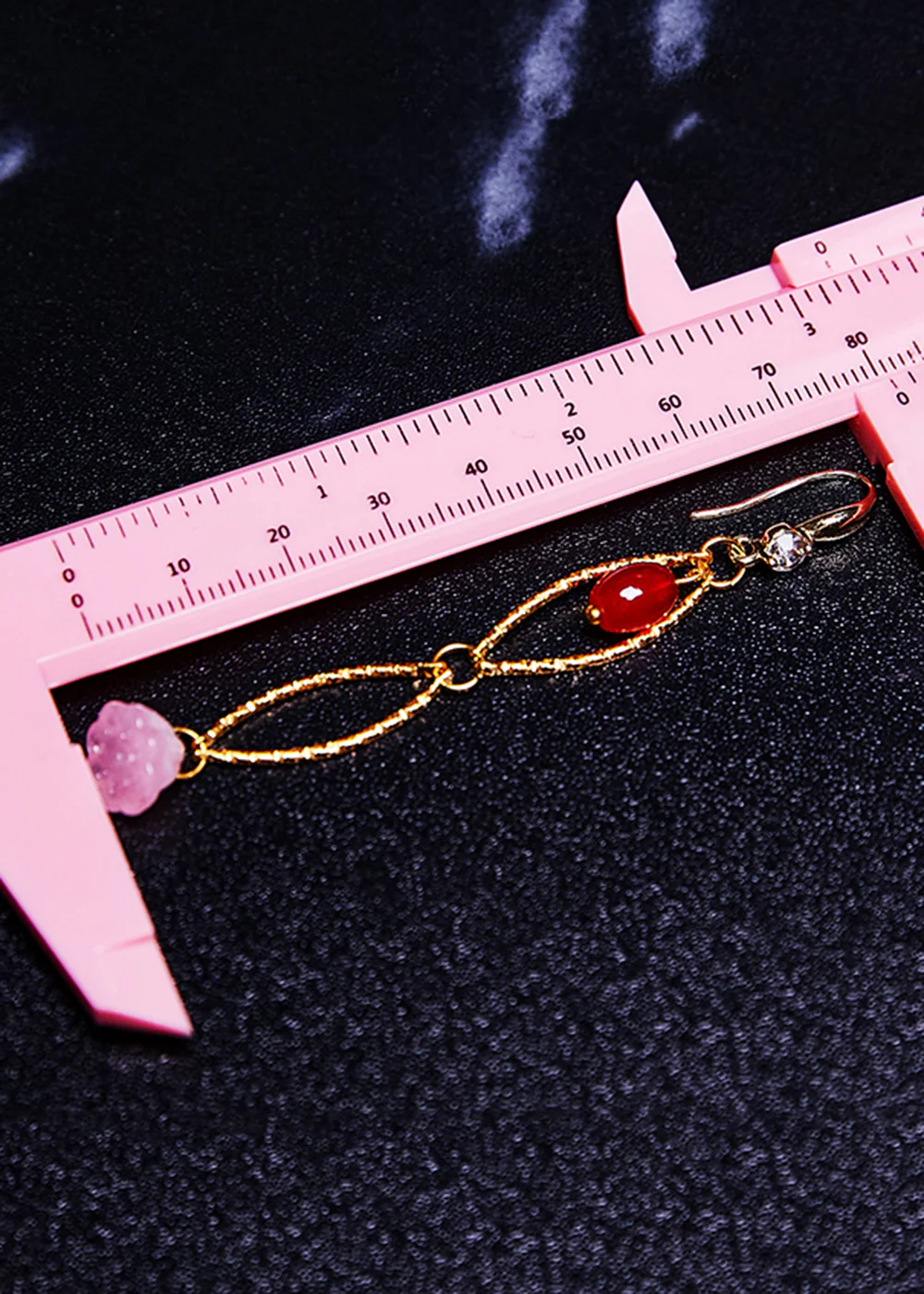 Art Pink Acrylic Zircon Hollow-out Original design Drop Earrings - Image 5