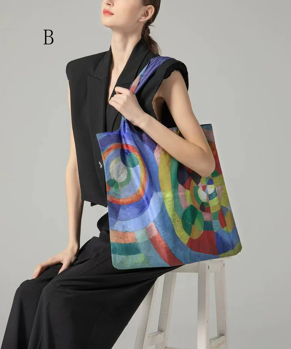 Art Print Canvas Shoulder Shopping Bag - Image 2
