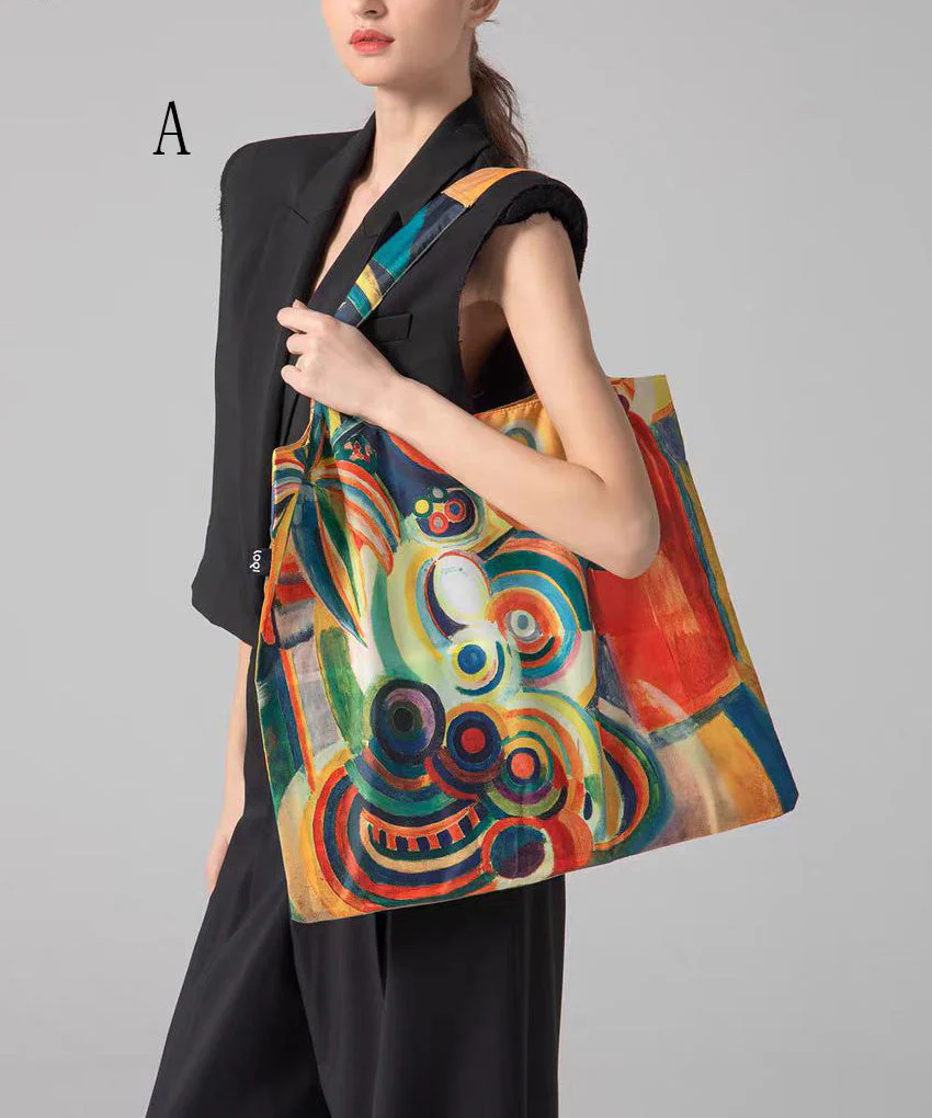 Art Print Canvas Shoulder Shopping Bag - Image 3