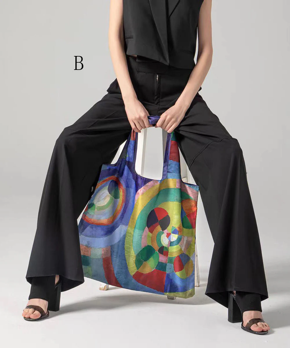 Art Print Canvas Shoulder Shopping Bag - Image 4