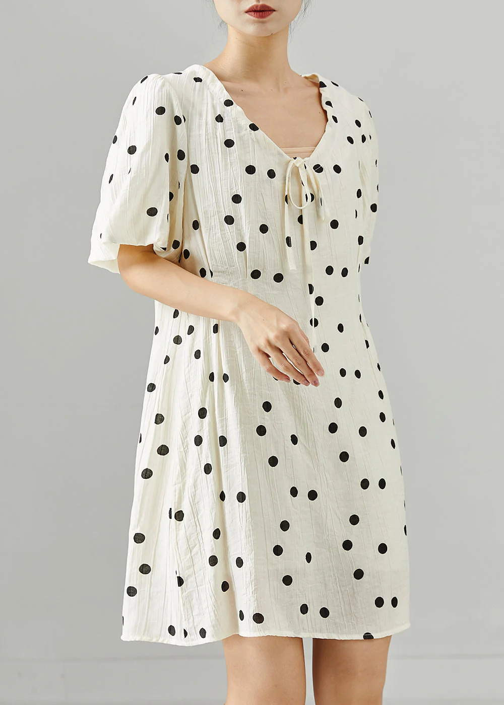 Art White Oversized Print Cotton Mid Dresses Summer - Image 3