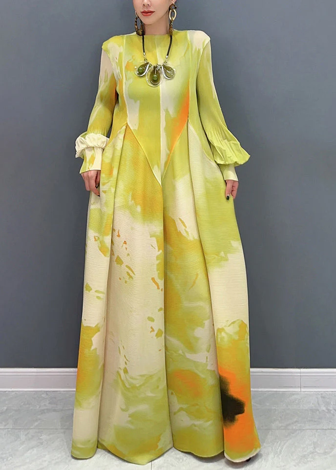 Artistry Yellow Chromatic Blended Hues Chiffon Robe Dresses Fall - Image 3