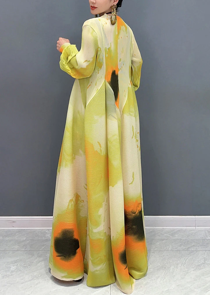 Artistry Yellow Chromatic Blended Hues Chiffon Robe Dresses Fall - Image 5