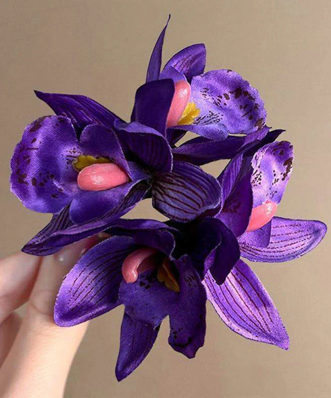 Beach Purple Alloy Floral Holiday Hairpin - Image 2
