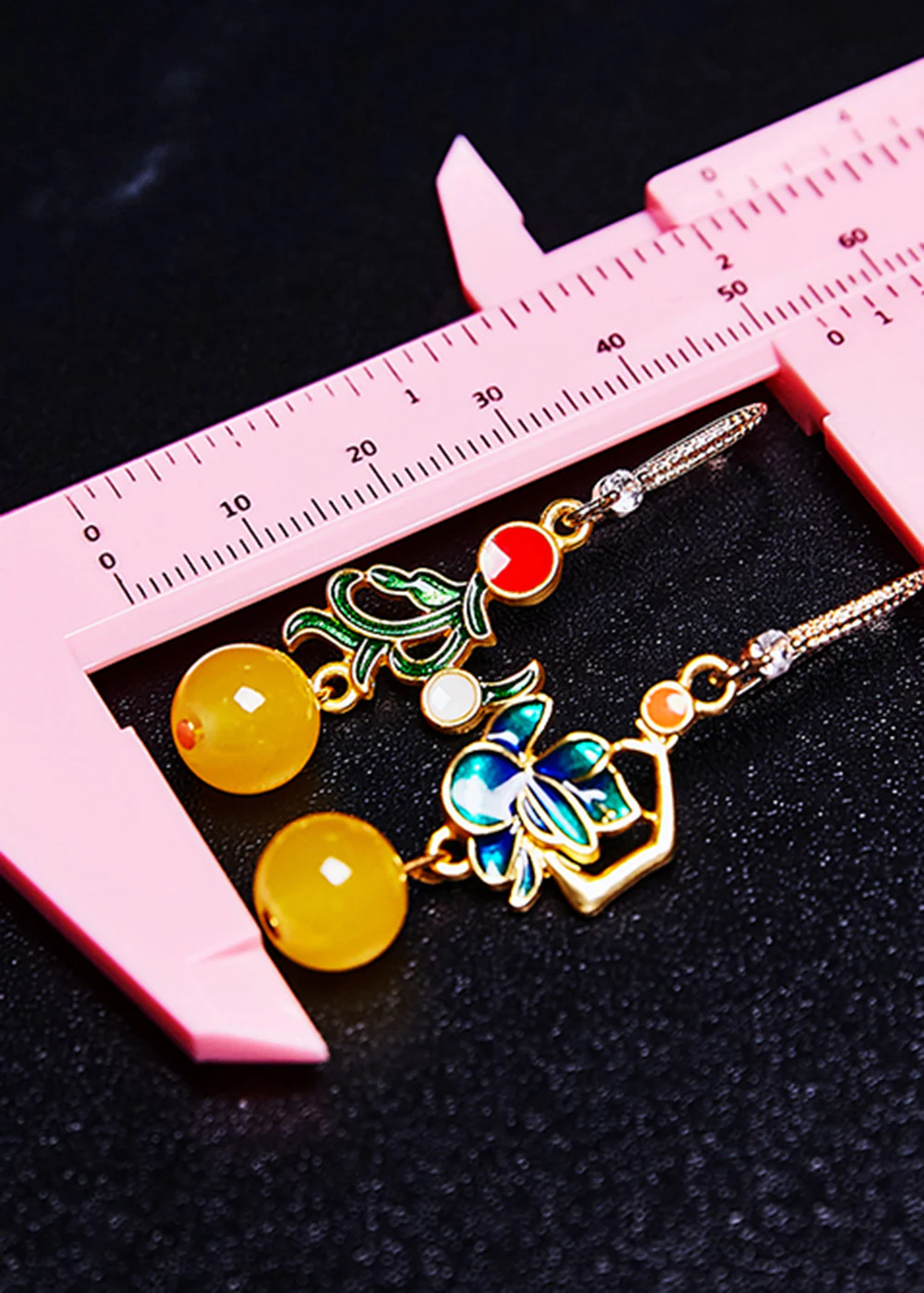 Beautiful Asymmetric Design Gilding Beeswax Drop Earrings - Image 5