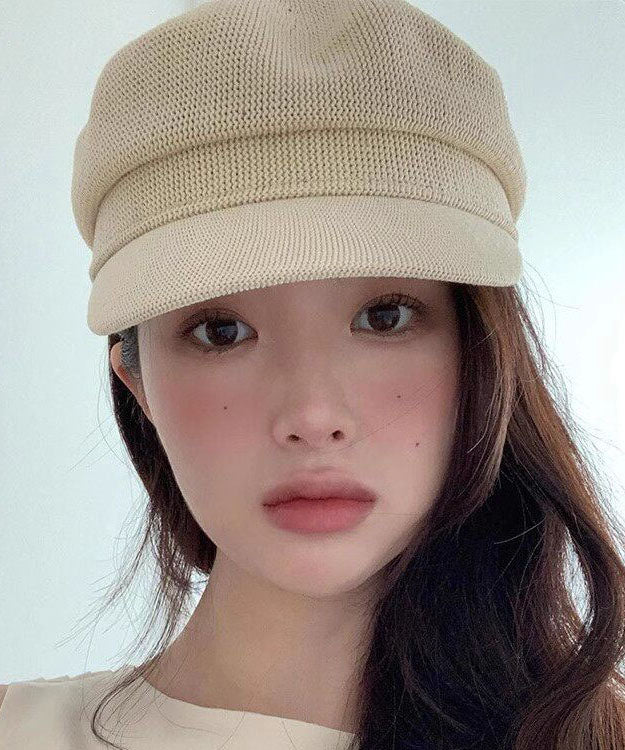 Beautiful Beige Versatile Knit Breton Hat - Image 5