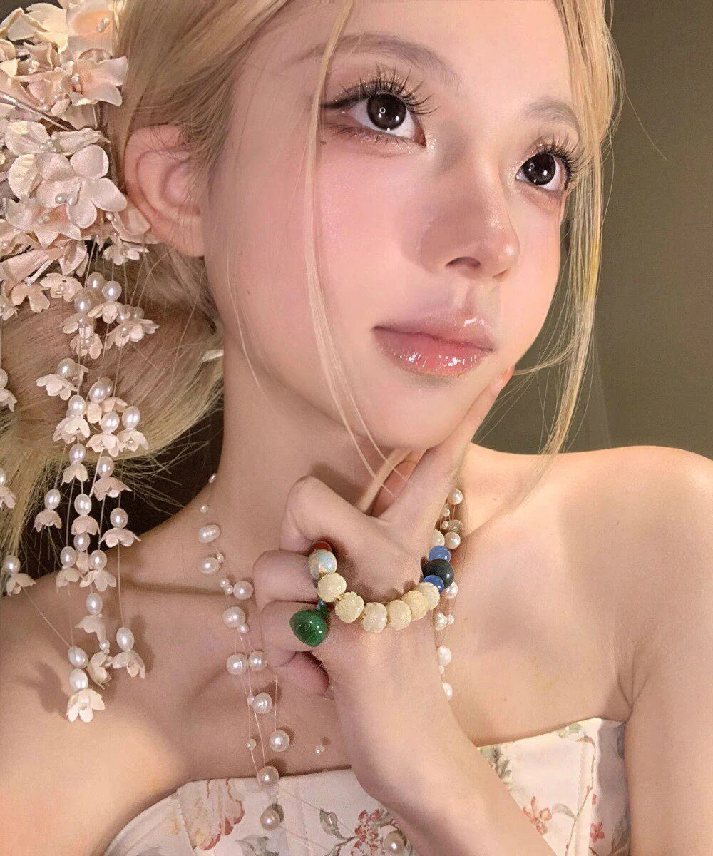 Beautiful Champagne Alloy Pearl Lily Of The Valley Tassel Hairpin - Image 5