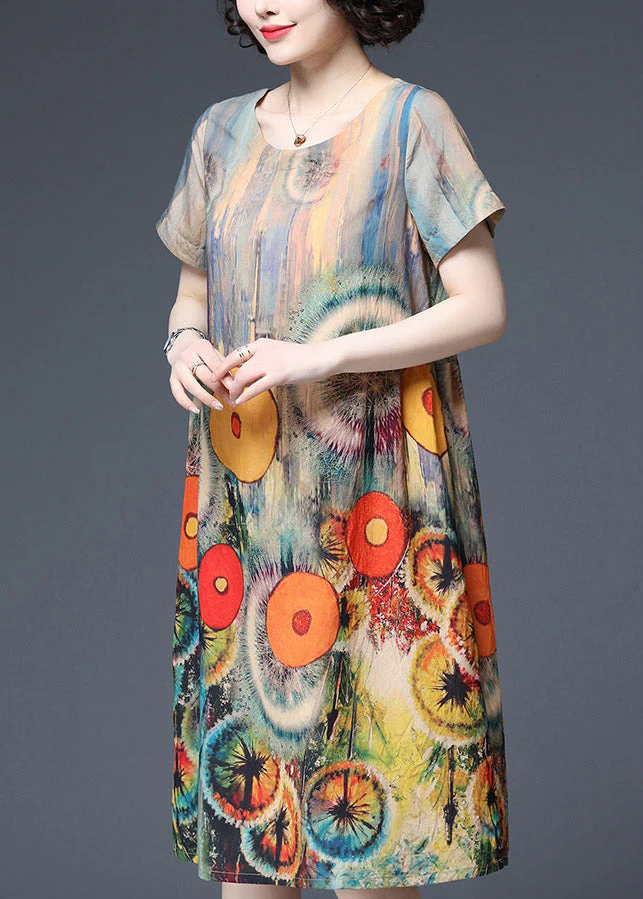 Beautiful Dot Print Pockets Cotton Dress Short Sleeve - Image 4