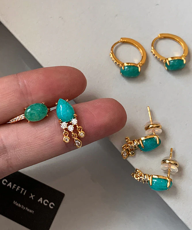 Beautiful Ethnic Style Fine Turquoise Drop Earrings - Image 4
