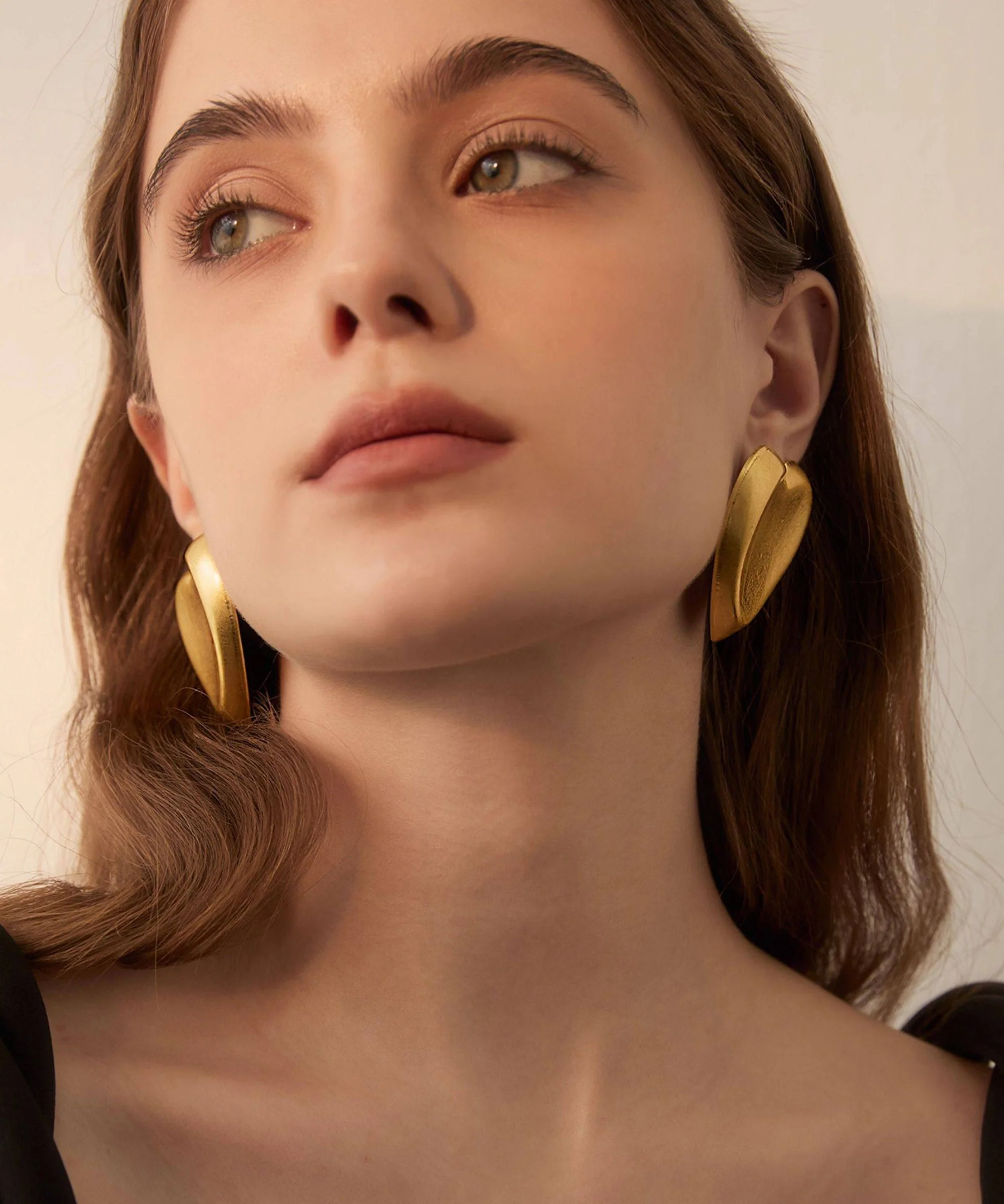 Beautiful Gold Love Oversize Alloy Stud Earrings - Image 5