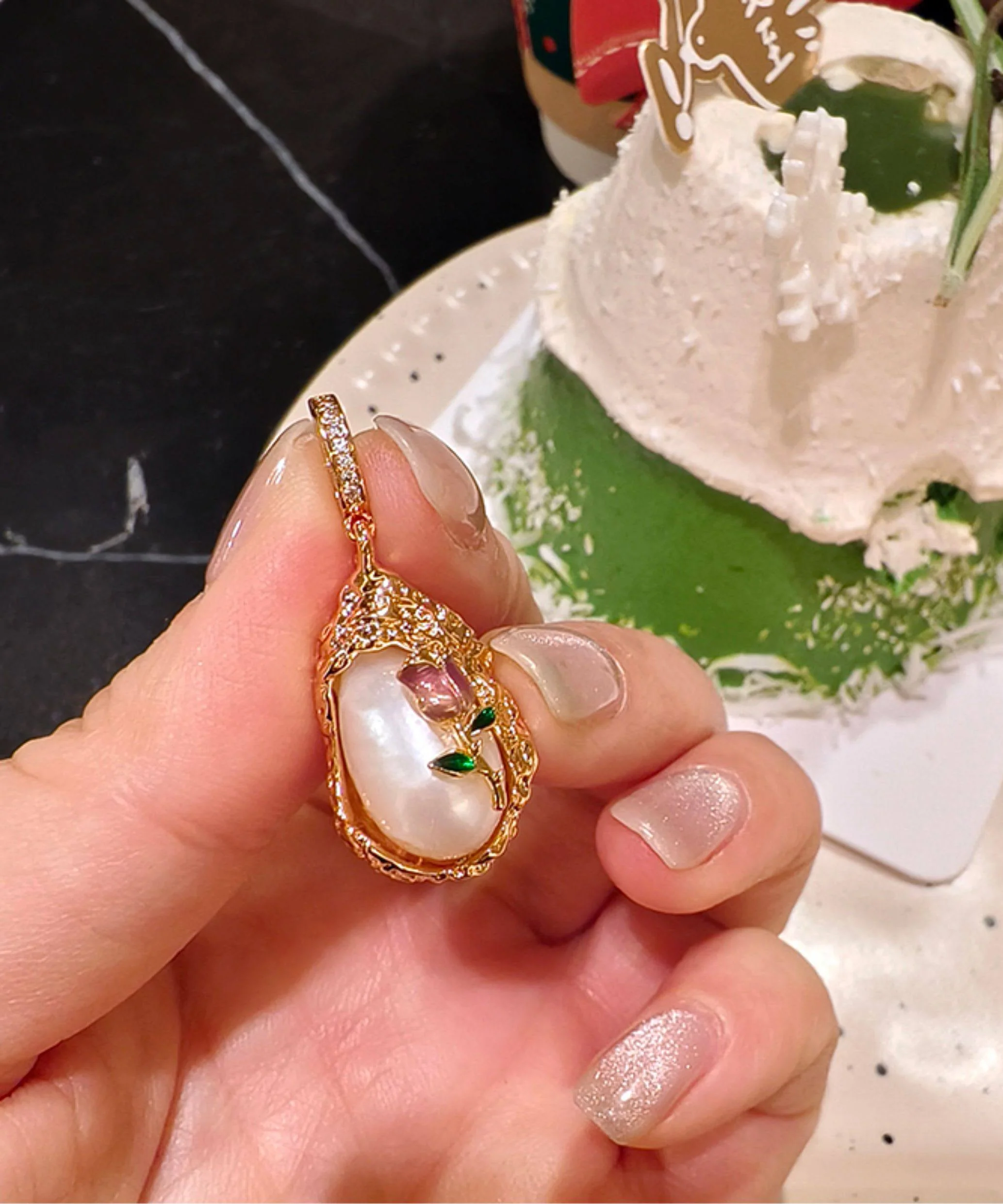 Beautiful Golden Tulip Metal Monet's Garden Pendant Necklace - Image 4