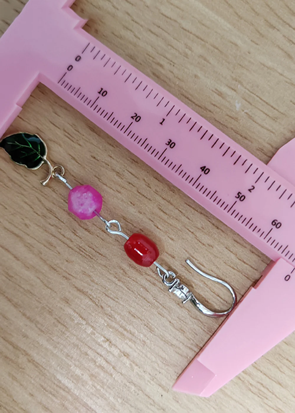 Beautiful Green Leaf Asymmetrical Jade Zircon Drop Earrings - Image 5