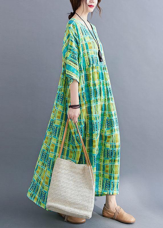 Beautiful Green O-Neck Half Sleeve Summer Holiday Dress - Image 2