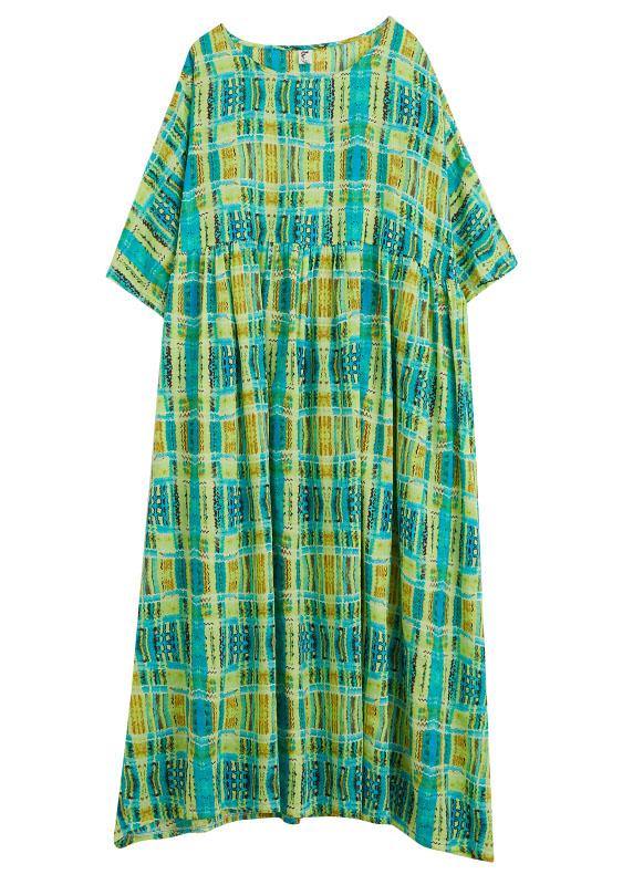 Beautiful Green O-Neck Half Sleeve Summer Holiday Dress - Image 5