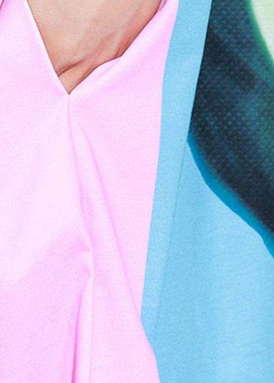 Beautiful Pink Character Pattern Summer Work Dress - Image 5