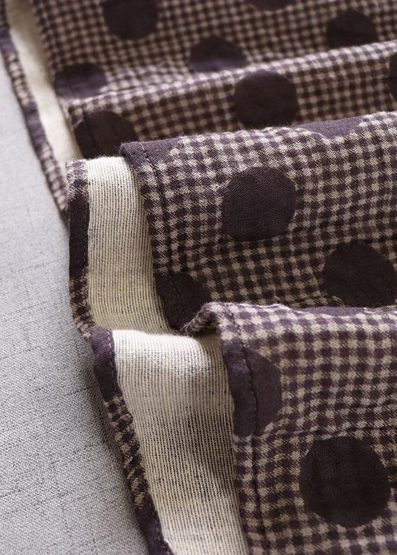 Beautiful Purple Button Patchwork Pockets Fall Print Party Dress Long sleeve - Image 4