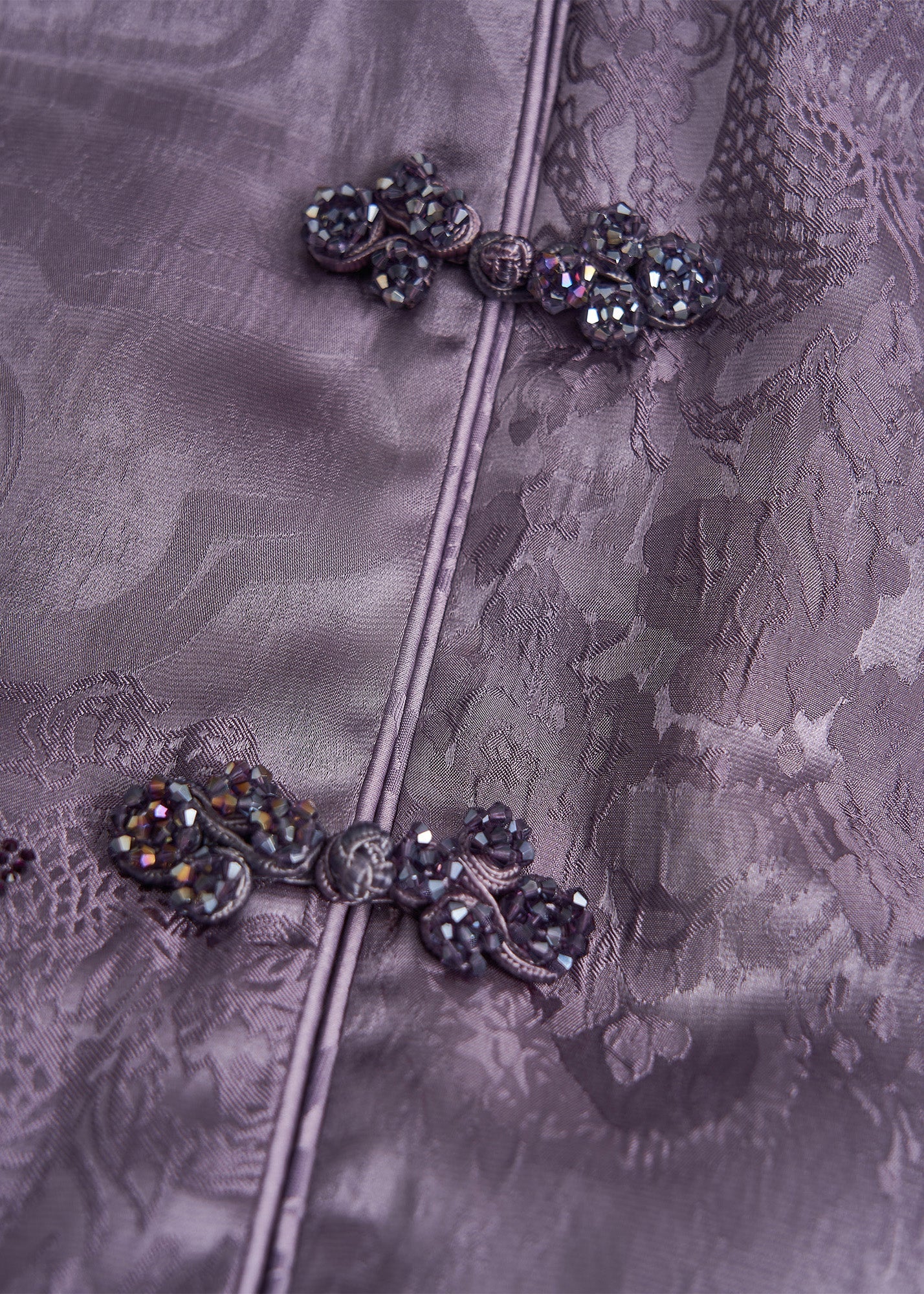 Beautiful Purple Mandarin Collar Rhinestone Silk Velvet Vests Fall - Image 4