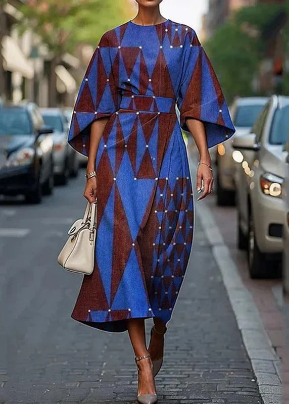 Beautiful Rainbow O-Neck Print Maxi Dresses Summer - Image 2