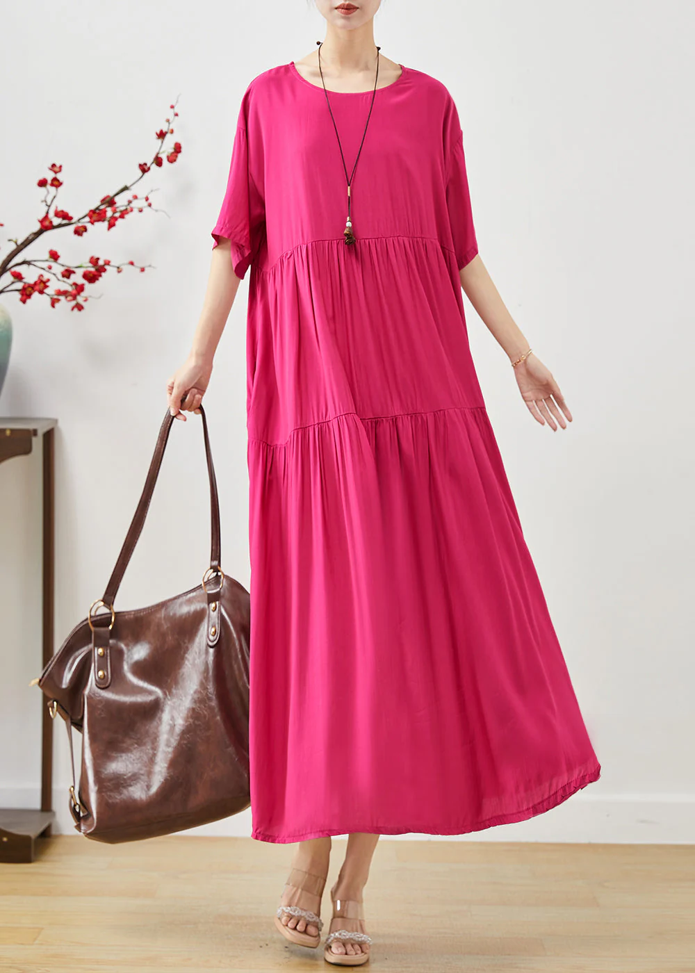 Beautiful Rose Oversized Patchwork Cotton Maxi Dresses Summer - Image 2