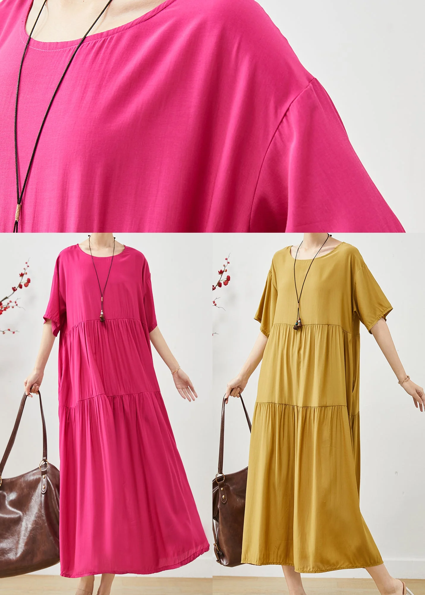 Beautiful Rose Oversized Patchwork Cotton Maxi Dresses Summer - Image 5
