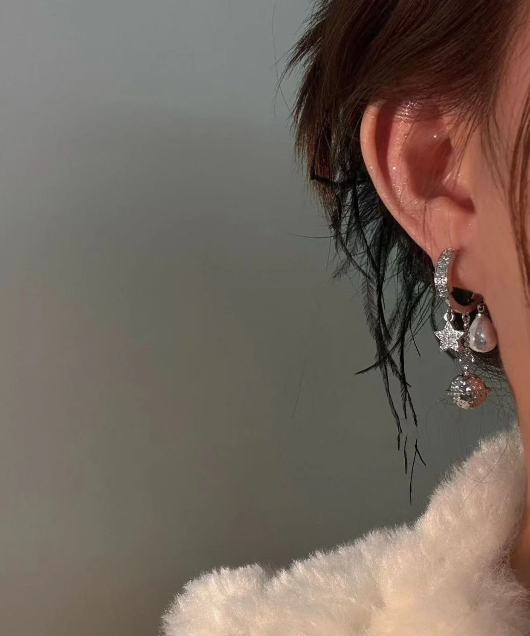 Beautiful Silk Copper Overgild Zircon Planet Pearl Tassel Drop Earrings - Image 5